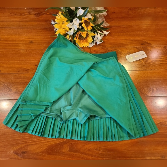 LA+IMAGE Green Athletic Pleated Skort Size Large - Picture 7 of 9